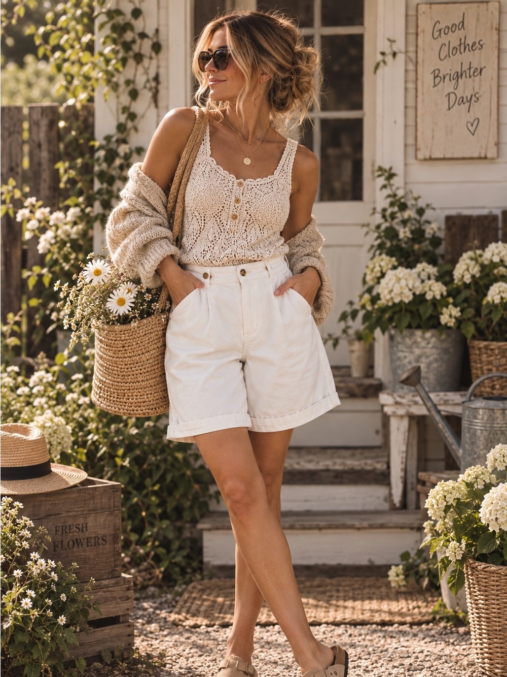 Vintage 100% Cotton Shorts | Size 34 | High Waist | Cuffed Hem | Jorts